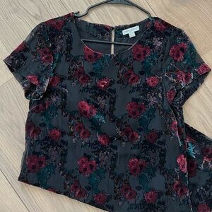 Holiday Velvet Floral Cocktail Dress